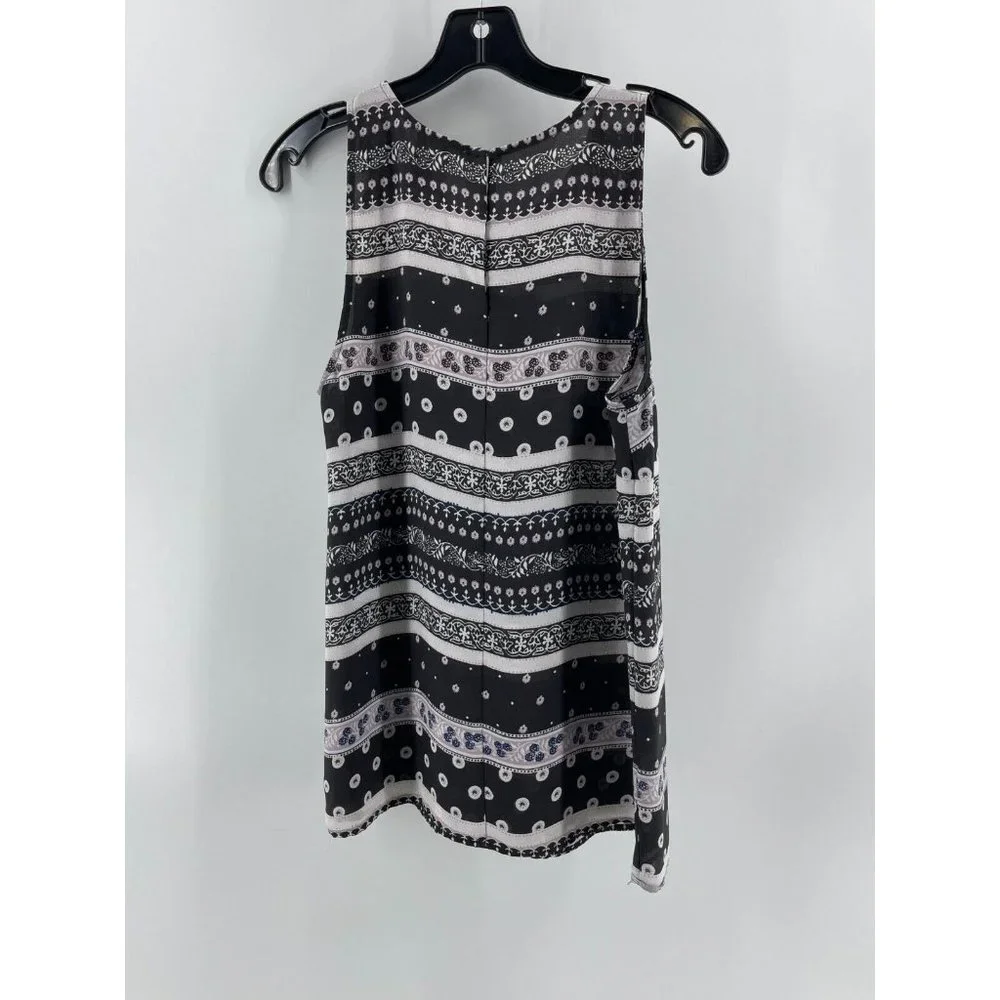 Ann Taylor Loft Women's Striped Floral Print Sleeveless Top Shirt Blouse Size M - Picture 4 of 12